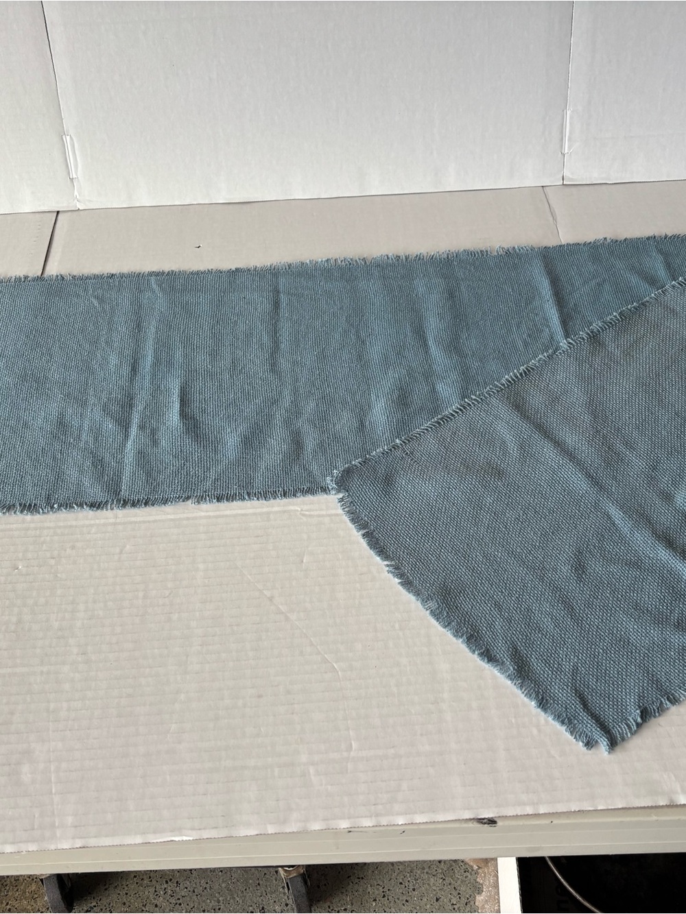Neutral Blue Woven Table Runner — Soft Home Accent